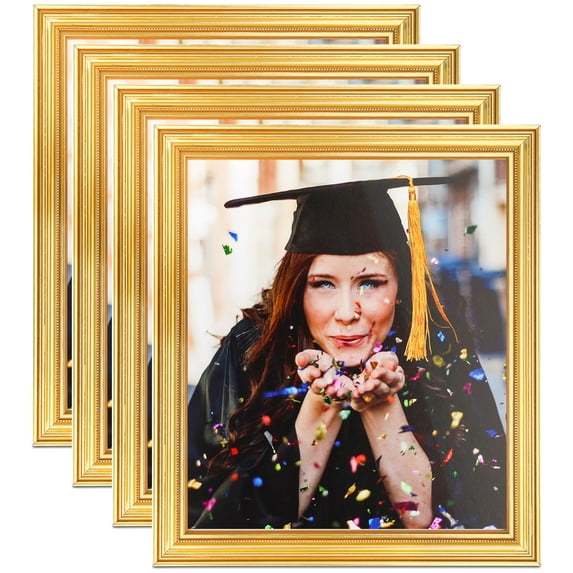 ArtToFrames 5" x 27" Gold Picture Frame, 5x27 inch Gold Wood Poster Frame (WOM-4159), 4 Pack