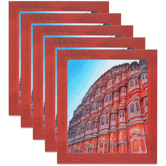 ArtToFrames 5" x 30" Red Picture Frame, 5x30 inch Red Wood Poster Frame (WOM-4593), 5 Pack