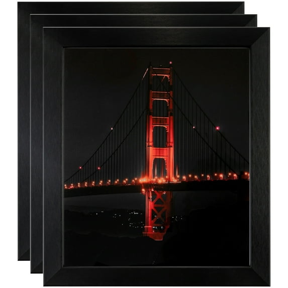 ArtToFrames 5" x 34" Black Steel Picture Frame, 5x34 inch Black MDF Poster Frame (WOM-4639), 3 Pack
