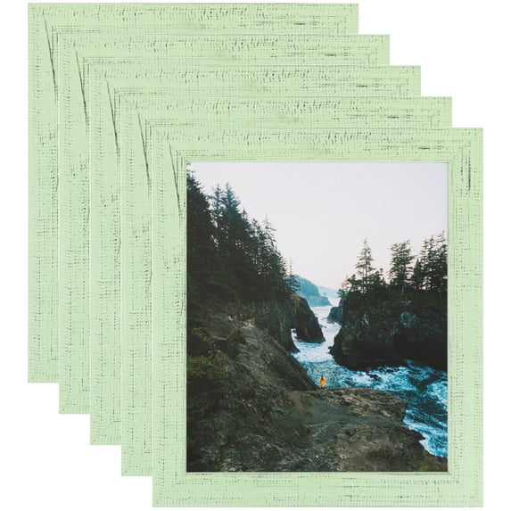 ArtToFrames 5" x 35" Pale Green Picture Frame, 5x35 inch Green Wood Poster Frame (WOM-4605), 5 Pack