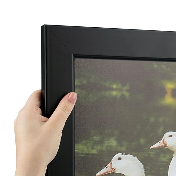 ArtToFrames 5" x 36" Satin Black Step Lip Picture Frame, 5x36 inch Black Wood Poster Frame (WOM-1452)