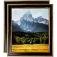 thumbnail image 1 of ArtToFrames 5" x 5" Black Panel With Gold Lip Picture Frame, 5x5 inch Multi Wood Poster Frame (WOM-5092), 2 Pack, 1 of 6