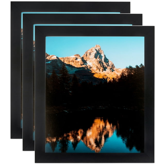 ArtToFrames 5" x 5" Black Picture Frame, 5x5 inch Black MDF Poster Frame (WOM-3926), 3 Pack