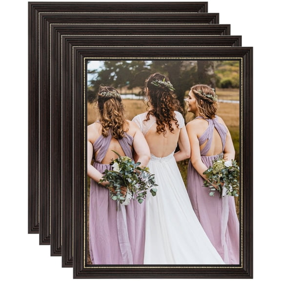 ArtToFrames 5" x 5" Cherry Picture Frame, 5x5 inch Red Wood Poster Frame (WOM-4316), 5 Pack