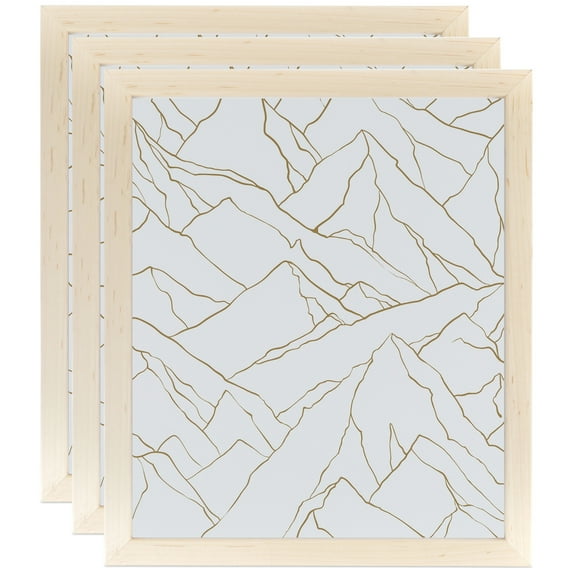 ArtToFrames 5" x 5" Clear Maple Picture Frame, 5x5 inch White Wood Poster Frame (WOM-4113), 3 Pack
