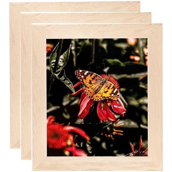 ArtToFrames 5" x 5" Clear Stain Picture Frame, 5x5 inch White Wood Poster Frame (WOM-4290), 3 Pack