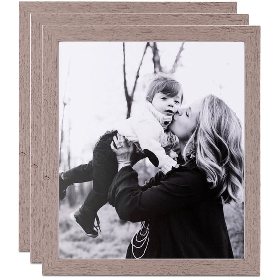 ArtToFrames 5" x 5" Gray Picture Frame, 5x5 inch Gray Wood Poster Frame (WOM-4433), 3 Pack