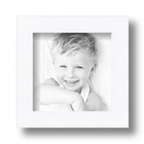 ArtToFrames 5" x 5" Satin White Picture Frame, 5x5 inch White Wood Poster Frame (WOM-4655)