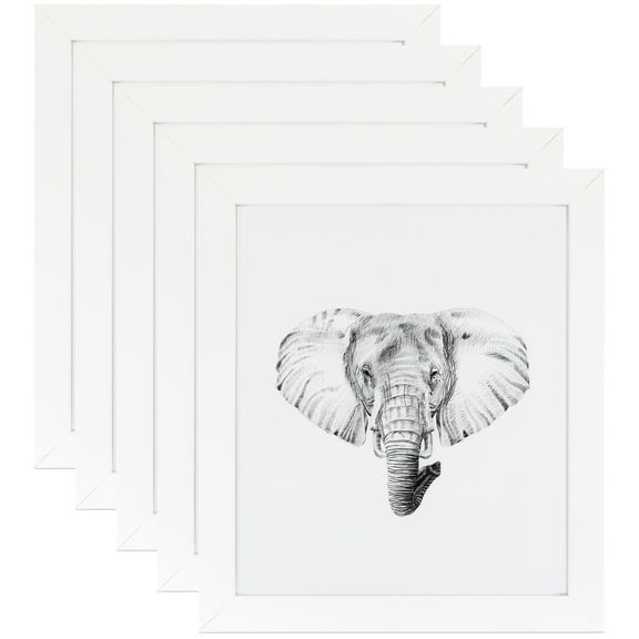 ArtToFrames 5" x 5" Soft White Picture Frame, 5x5 inch White MDF Poster Frame (WOM-5179), 5 Pack
