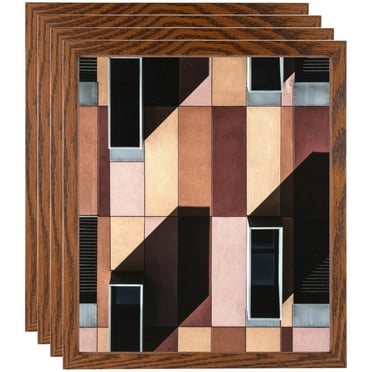 ArtToFrames 5" x 5" Walnut Picture Frame, 5x5 inch Brown Wood Poster Frame (WOM-4215), 4 Pack