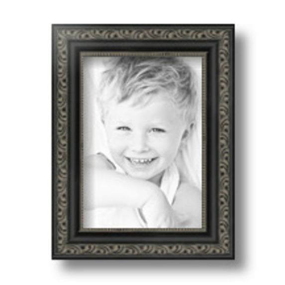ArtToFrames 5" x 7" Antique Black Picture Frame, 5x7 inch Black Wood Poster Frame (WOM-5106), 1 Pack