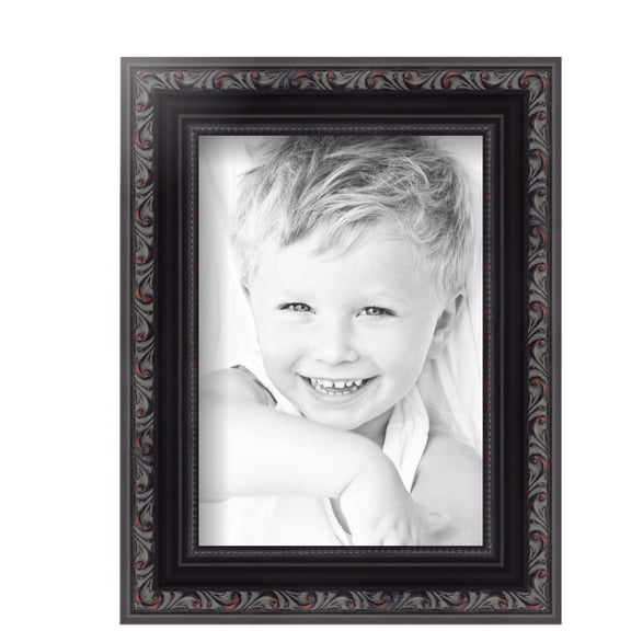 ArtToFrames 5" x 7" Black Picture Frame, 5x7 inch Black Wood Poster Frame (WOM-4625)