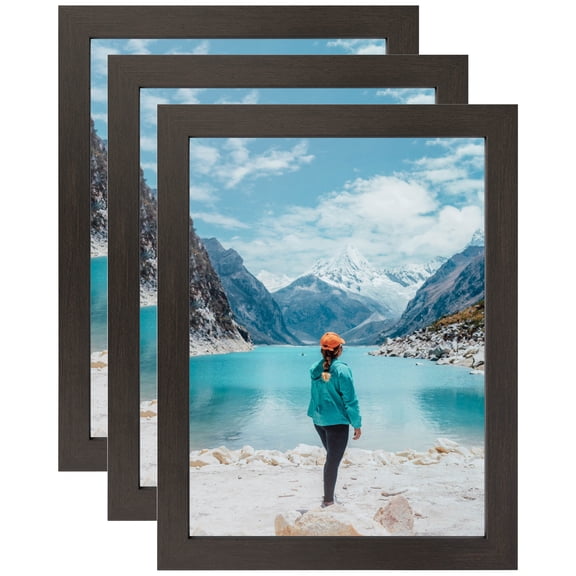 ArtToFrames 5" x 7" Coffee Picture Frame, 5x7 inch Brown MDF Poster Frame (WOM-4024), 3 Pack