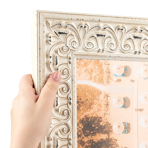 ArtToFrames 5" x 7" Cream Picture Frame, 5x7 inch Wood Poster Frame (WOM-5086)