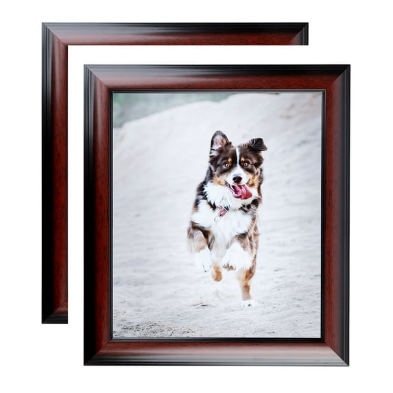 ArtToFrames 5" x 7" Honors Mahogany with Black Picture Frame, 5x7 inch Brown Wood Poster Frame (WOM-5154), 2 Pack