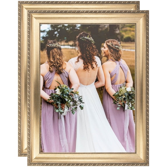 ArtToFrames 5" x 7" Muted Silver Picture Frame, 5x7 inch Silver Wood Poster Frame (WOM-4626), 2 Pack