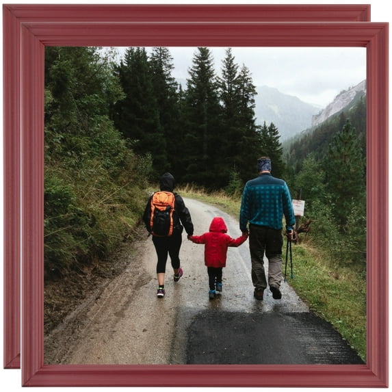 ArtToFrames 5" x 7" Red Picture Frame, 5x7 inch Red Wood Poster Frame (WOM-4155), 2 Pack