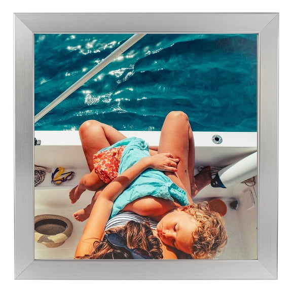 ArtToFrames 5" x 7" Stainless Steel Picture Frame, 5x7 inch Silver MDF Poster Frame (WOM-3882), 1 Pack