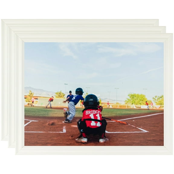 ArtToFrames 5" x 7" White Picture Frame, 5x7 inch White Wood Poster Frame (WOM-4100), 3 Pack