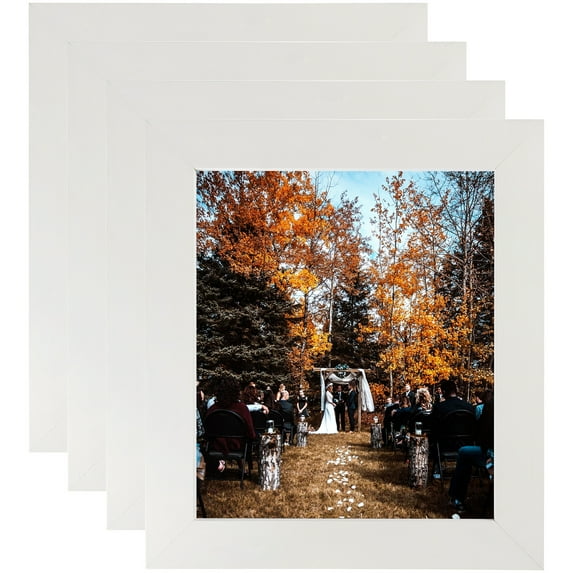 ArtToFrames 5" x 7" White Picture Frame, 5x7 inch White Wood Poster Frame (WOM-4114), 4 Pack