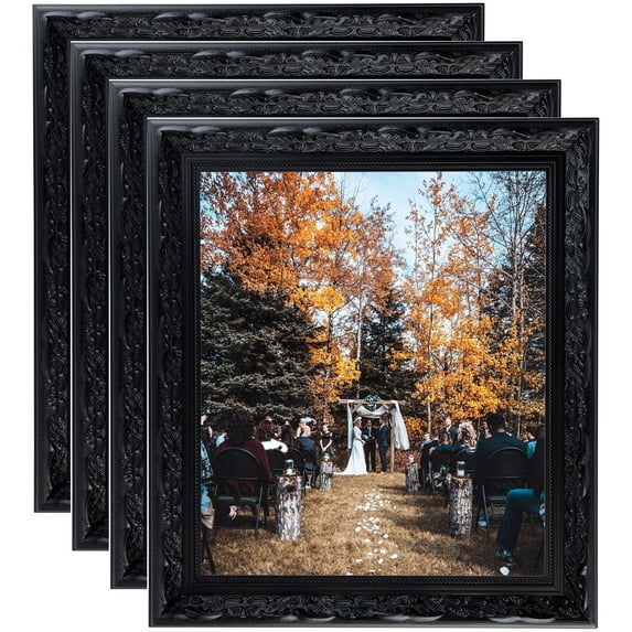 ArtToFrames 5" x 9" Matte Black Picture Frame, 5x9 inch Black Wood Poster Frame (WOM-5113), 4 Pack