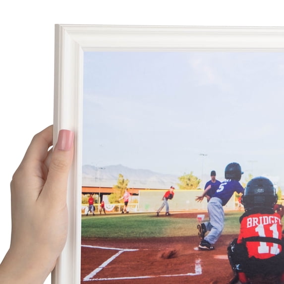 ArtToFrames 50x75 CM / 19.69x29.53 INCH White Picture Frame, This 1.00 Inch Wood Poster Frame is White (CMWOM-4100)