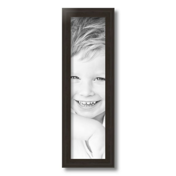 ArtToFrames 5x19" Brown Picture Frame, Brown Wood Poster Frame, with Regular Glass and Foam Backing 3/16 inch (FBPL-4886)