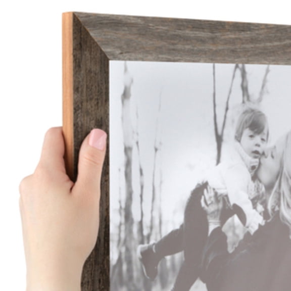 ArtToFrames 5" x 30" Winter White Barnwood 1.5 Inch Picture Frame, 5x30 inch Brown MDF Poster Frame (WOM-4661),  Pack