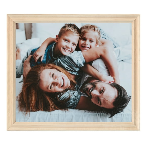 ArtToFrames 5x5" Clear Stain Picture Frame, White Wood Poster Frame, with Regular Glass and Foam Backing 3/16 inch (FBPL-4091)