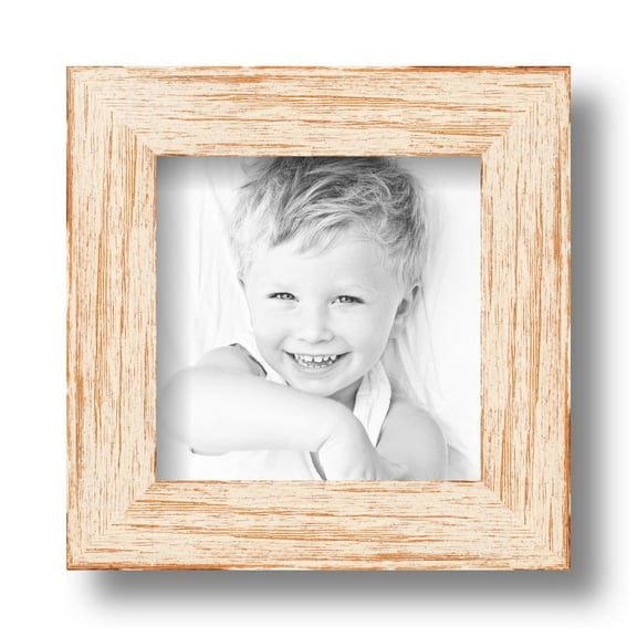 ArtToFrames 5x5 Inch Knotty Pines Pecan with White Wash Picture Frame, This White Wood Poster Frame is Great for Your Art or Photos, Comes with Regular Glass (4771)