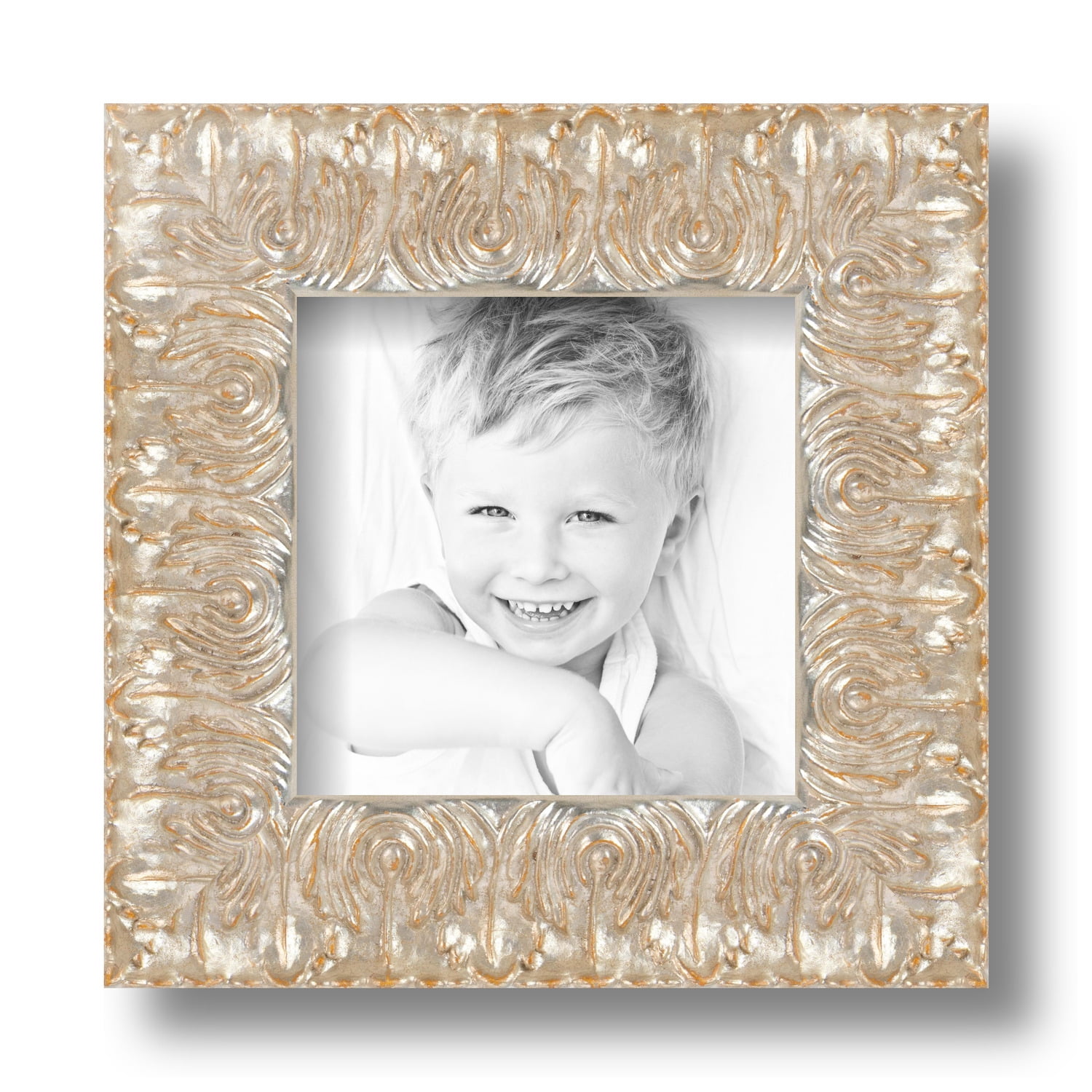 ArtToFrames 5x5 Inch Silver and Black Picture Frame, This Silver Wood ...