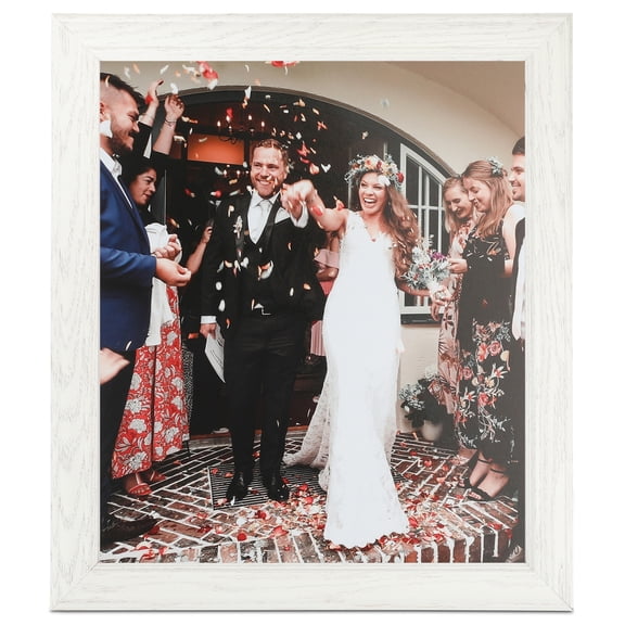 ArtToFrames 5x5" White Picture Frame, White Wood Poster Frame, with Regular Glass and Foam Backing 3/16 inch (FBPL-4098)