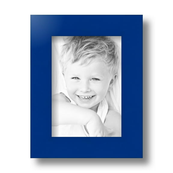 ArtToFrames 5x7" Blue Picture Frame, Blue Wood Poster Frame, with Regular Glass and Foam Backing 3/16 inch (FBPL-4118)