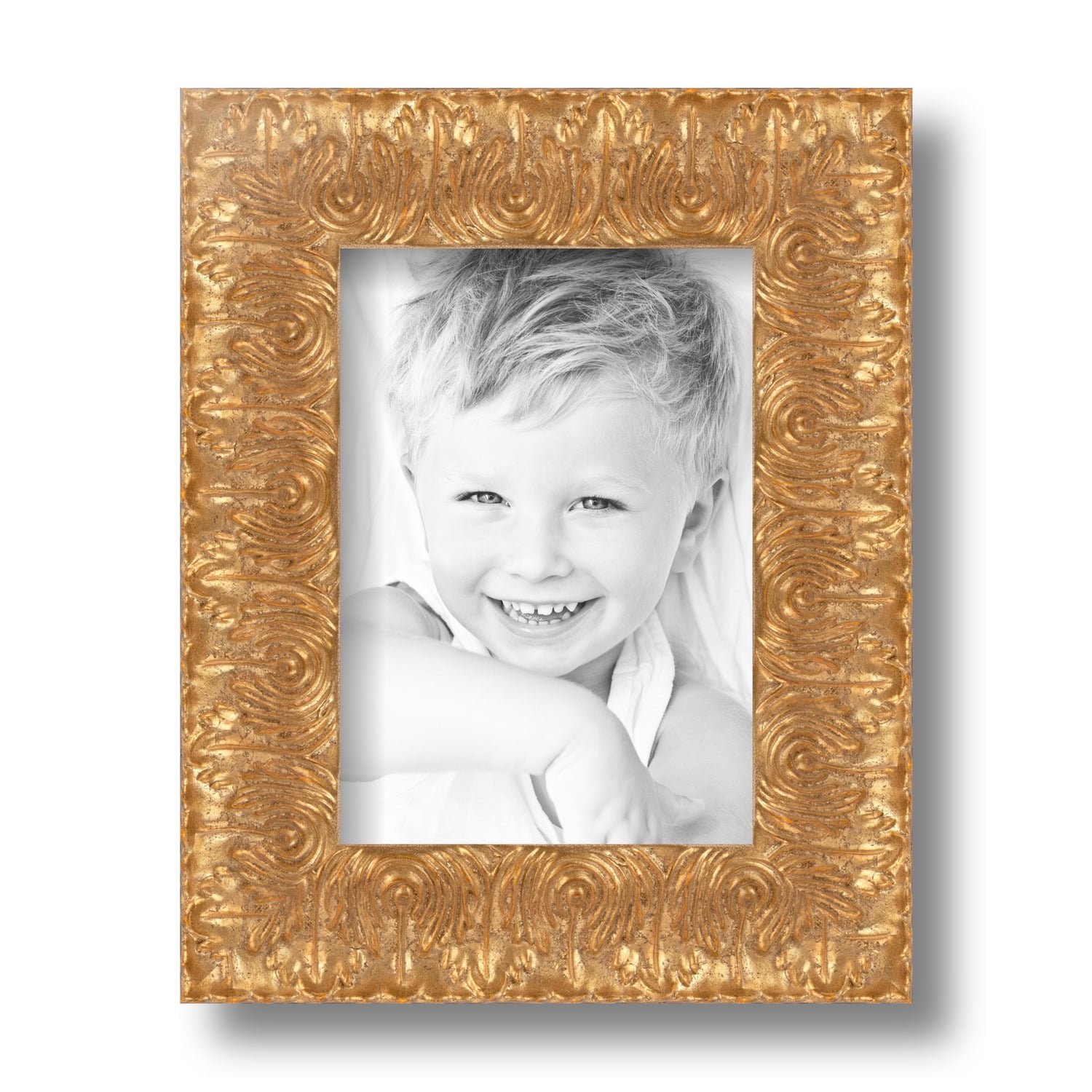 ArtToFrames 5x7 Inch Gold and Black Picture Frame, This Gold Wood ...