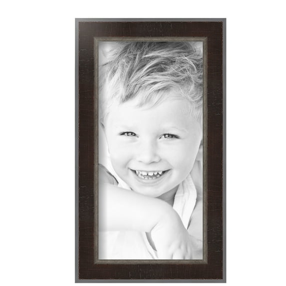 ArtToFrames 6" x 12" Dark Mahogany Silver Picture Frame, 6x12 inch Multi Wood Poster Frame (WOM-5024), Pack