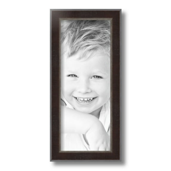 ArtToFrames 6" x 15" Dark Mahogany Silver Picture Frame, 6x15 inch Multi Wood Poster Frame (WOM-5024), Pack