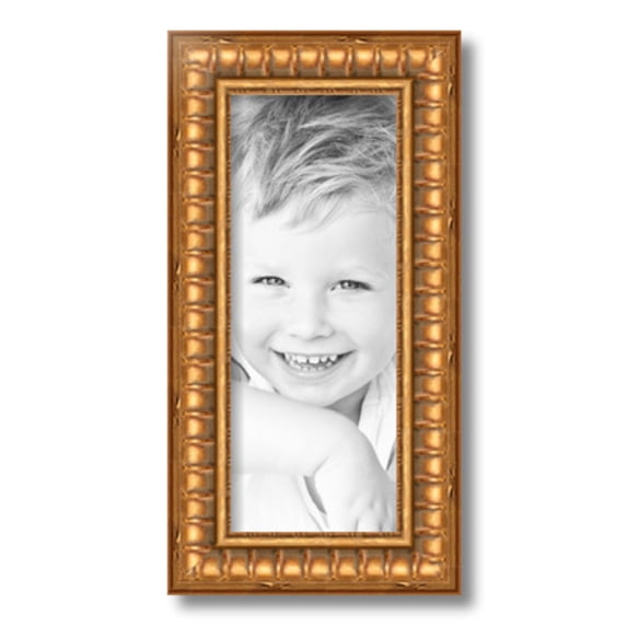 ArtToFrames 6" x 15" Gold Picture Frame, 6x15 inch Gold Wood Poster Frame (WOM-4293)