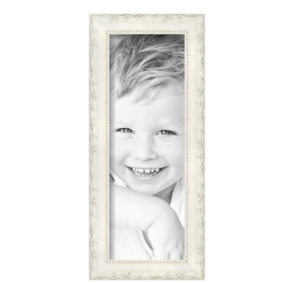 ArtToFrames 6" x 17" Classic White Picture Frame, 6x17 inch White Wood Poster Frame (WOM-5004), Pack