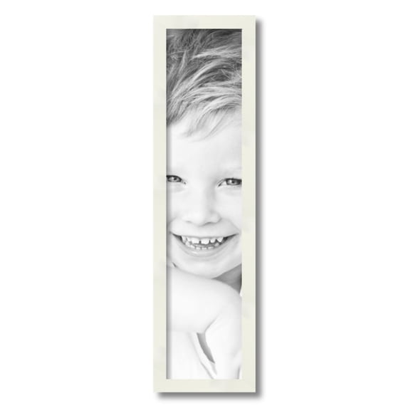 ArtToFrames 6" x 26" White Picture Frame, 6x26 inch White Wood Poster Frame (WOM-5140)