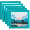 thumbnail image 1 of ArtToFrames 6" x 32" Turquoise Picture Frame, 6x32 inch Blue Wood Poster Frame (WOM-4588), 5 Pack, 1 of 7