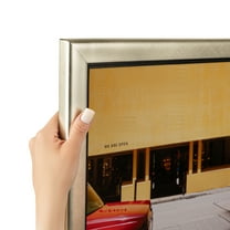 ArtToFrames 6" x 41" Silver with Black Lip Picture Frame, 6x41 inch Multi Wood Poster Frame (WOM-5193), Pack