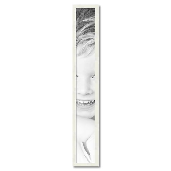 ArtToFrames 6" x 44" White Picture Frame, 6x44 inch White Wood Poster Frame (WOM-5140)