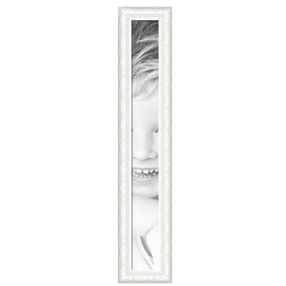 ArtToFrames 6" x 51" Majestic White Picture Frame, 6x51 inch Silver Wood Poster Frame (WOM-5198), Pack