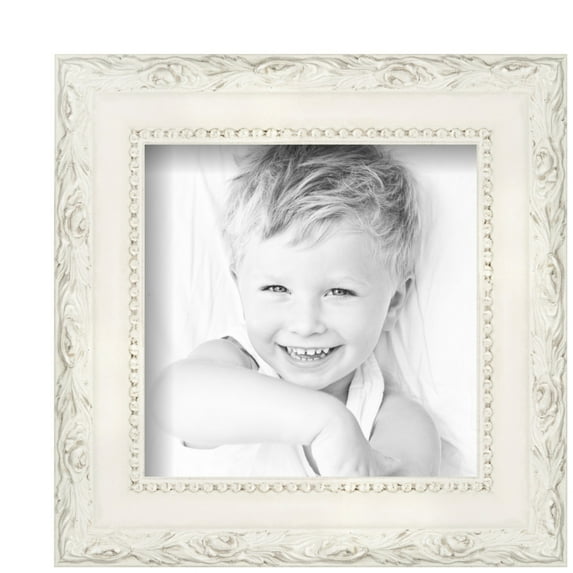 ArtToFrames 6" x 6" Classic White Picture Frame, 6x6 inch White Wood Poster Frame (WOM-5004), Pack