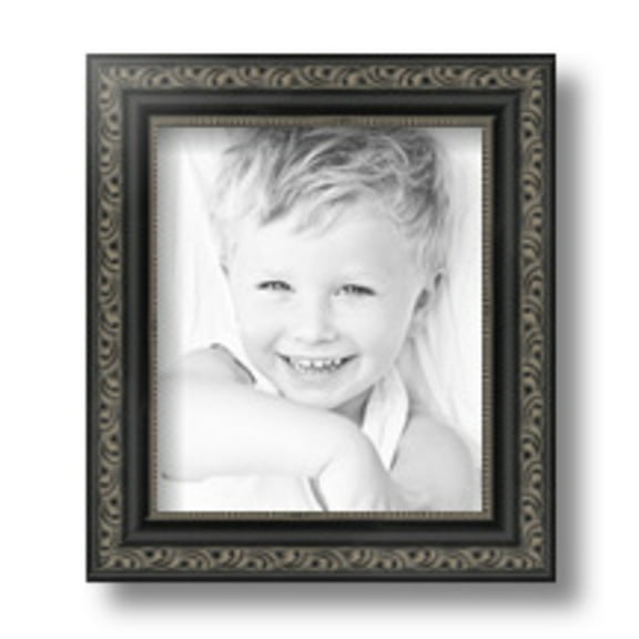 ArtToFrames 6" x 7" Antique Black Picture Frame, 6x7 inch Black Wood Poster Frame (WOM-5106)