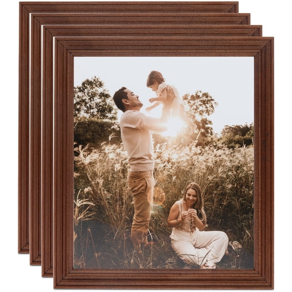 ArtToFrames 6" x 7" Walnut Picture Frame, 6x7 inch Brown Wood Poster Frame (WOM-4096), 4 Pack