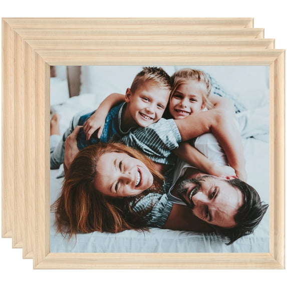 ArtToFrames 6" x 8" Clear Stain Picture Frame, 6x8 inch White Wood Poster Frame (WOM-4091), 4 Pack