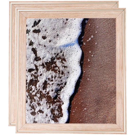 ArtToFrames 6" x 8" Contrast White Picture Frame, 6x8 inch White Wood Poster Frame (WOM-4931), 2 Pack