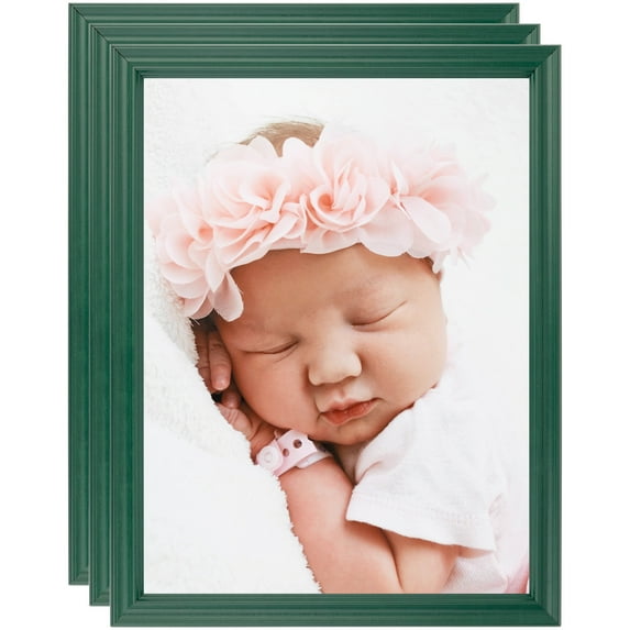 ArtToFrames 6" x 8" Green Picture Frame, 6x8 inch Green Wood Poster Frame (WOM-4157), 3 Pack