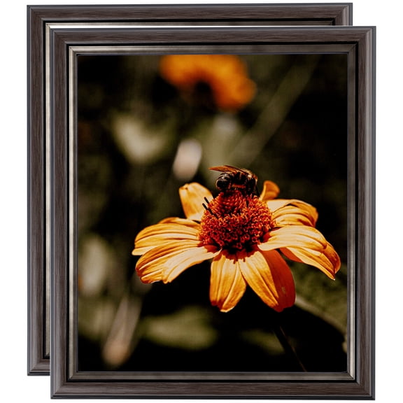 ArtToFrames 6" x 8" Grey and Black Picture Frame, 6x8 inch Gray MDF Poster Frame (WOM-4448), 2 Pack
